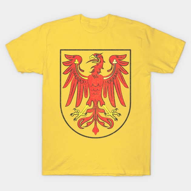 Faded-Style Brandenburg Coat Of Arms / German Gift T-Shirt by DankFutura